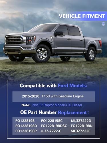 Image of Upgraded Engine Splash Shield for 2015-2024 F150 with Gasoline Engine | Heavy Duty Black Skid Plate Under Cover, Anti-Sagging Oil Pan & Transmission Protection, with Hardware Replaces# ML3Z-7222-D