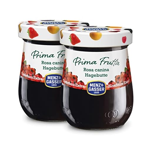 Menz&Gasser, Marmellata di Rosa Canina Prima Frutta, Realizzata con Frutta di Alta Qualità IQF, Lavorata con Passione in Trentino-Südtirol, Naturalmente Senza Glutine, Vegan, 2 Vasi da 340 g