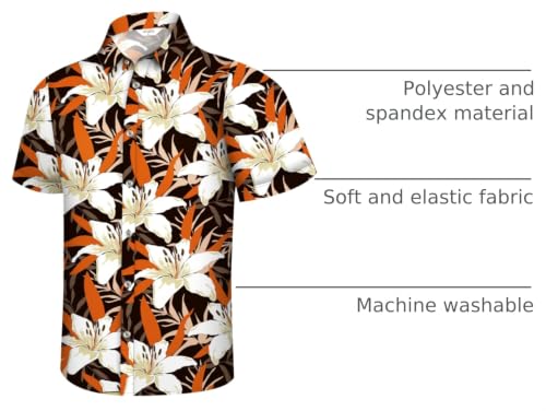 Image of Hawaiian Shirt for Men Tropical Shirts Summer Beach Button Down Short Sleeve Luau Aloha Floral Cruise Vacation Outfit 2026