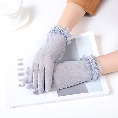 Guantes de encaje de verano cortos transpirables para mujer con filtro solar 2