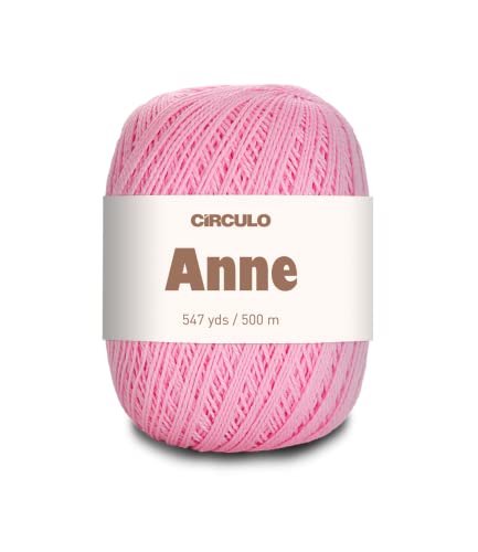 Anne 100% Cotton Threads in 10 Colors in 547 Yards Reg. 8 Suitable for 1.75mm Needle and 3mm to 3.5mm Crochet Hook for Weaving. Great use for Sewing, Arts and Crafts Projects. (Baby Pink)