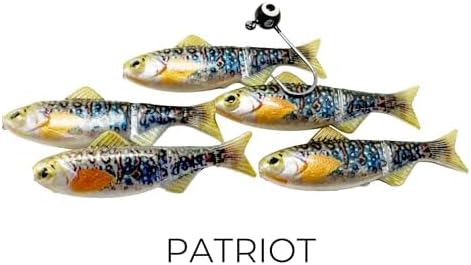 Field Tester Kit – 1/16 & 1/32 oz Sizes | 8 Jig Minnow Types (Shad, Perch, Patriot, Rainbow, Dace, Crappie, Sunfish, Blue Sunfish) | 40 Total Pieces per Kit