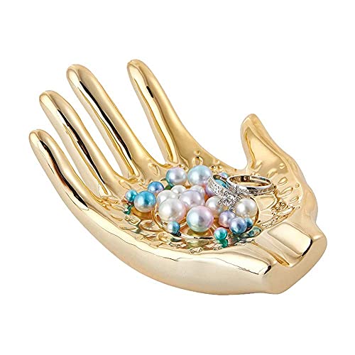 Placa de joyería cerámica en forma de mano para anillos y mesas 4