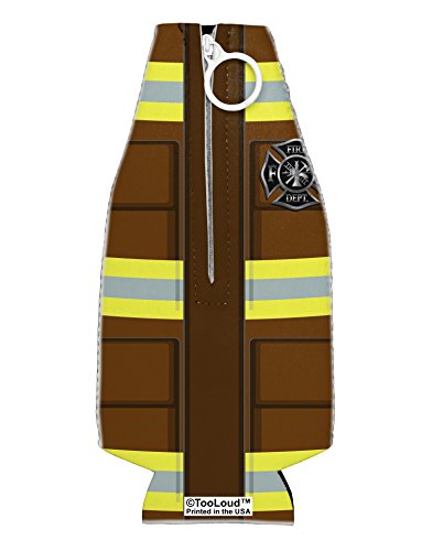 TooLoud Firefighter Brown AOP Collapsible Neoprene Bottle Insulator All Over Print