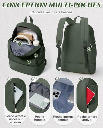 Sac à dos de sport suradar avec compartiment chaussures imperméable et pliable - 4