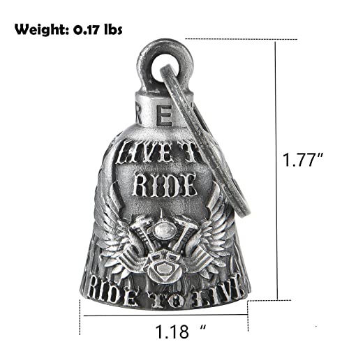 Dream Apparel Motorcycle Bell for Biker US Flag Riding Bell Guardian Bells Motorcycle Accessory or Keychain for Luck, With Bag Gift Box