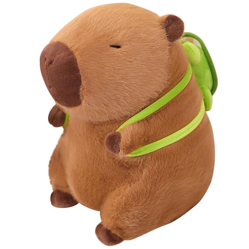 Kunaxku Peluche de Capybara con Mochila de Tortuga para Niños (25 cm)   Regalo Ideal
