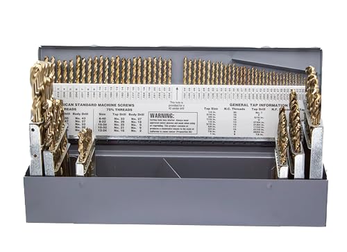 Image of Drill America 115 Piece m35 Cobalt Drill Bit Set (1/16"-1/2", A-Z, #1-#60), DWDCO Series