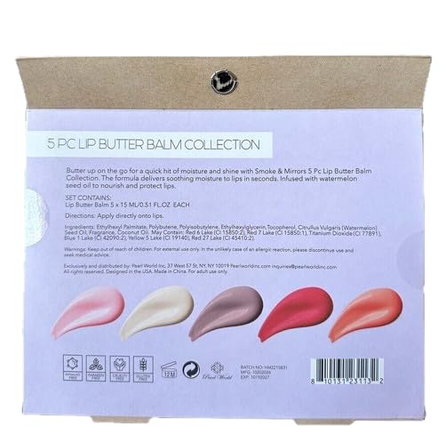 Smoke & Mirrors 5 Pc Lip Butter Balm Collection, Infused with Watermelon Seed Oil, Vegan, 15 mL Each image 3