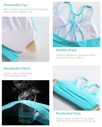 Image of RUNNING GIRL Sports Bras for Women,Padded Sports Bra Tank Top Sexy Crisscross Back High Impact Longline Workout Yoga Bra