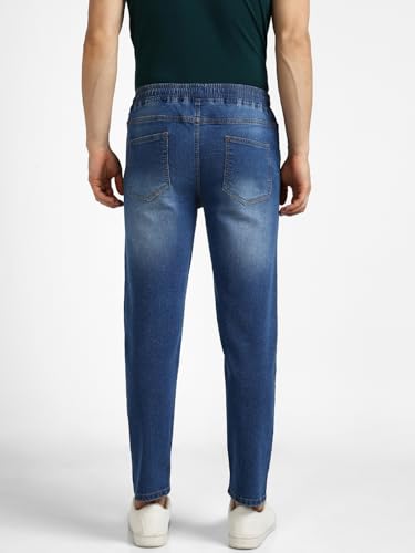 Image of Urbano Fashion Men's Regular Fit Mid Rise Washed Jogger Jeans Stretchable