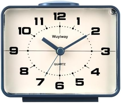 Retro Analog Alarm Clock, Battery Operated,4" Vintage Decor for B...