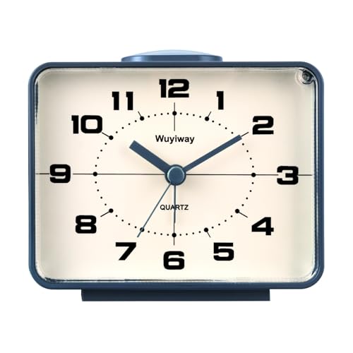 Battery Operated Retro Analog Alarm Clock,4" Vintage Decor for Be...