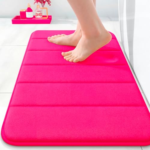 OLANLY Memory Foam Bath Mat 24x16 Super Soft and Absorbent Bathroom Rugs