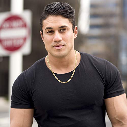 LIFETIME JEWELRY 4.5mm Cuban Link Chain Necklace for Women & Men 24k Gold Plated3