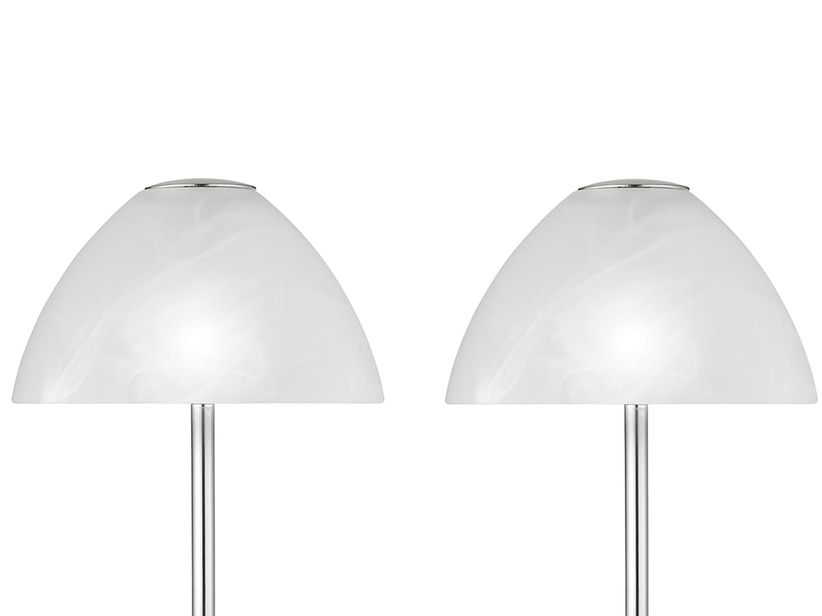 Set di 2 lampade da tavolo a LED, colore argento, touch dimmerabile, altezza 24 cm