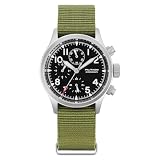 TACTICAL FROG Militado ML1868 - Orologio cronografo militare da 39 mm, con cristallo di zaffiro VK61/VK67, orologio al quarzo da uomo, C3/BGW9, luminoso, impermeabile fino a 100 m, nero, VK67 / BGW9