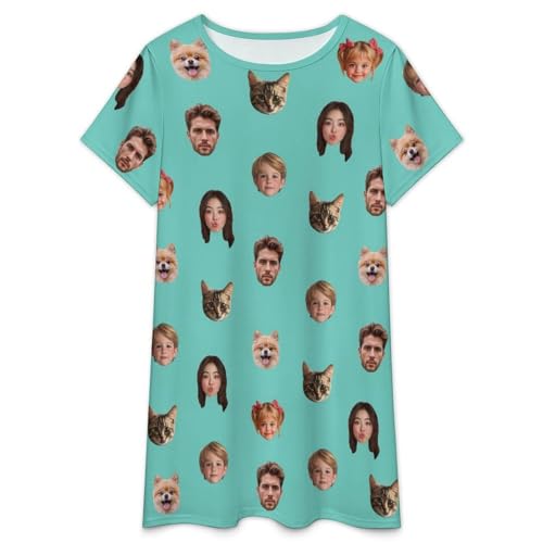 Personalized Funny Moo Moos Pajamas for Women Custom Face Nightgown Sleep Gown Lazy Nightshirts Sleepwear4