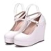 Sommer Frauen Keile Pumpt Kristall Knöchelriemen Muffin Schuhe Beiläufige Elegante Runde Kappe Abendschuhe Hochzeit High Heels