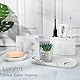 Luxspire seifenschale Marmor, Ovaler Seifenhalter Schwamm Seifenspender Kratzfest Seifenbox Seifendose Elegant Seifenablage Leicht Reinigen Soap Holder Dish für Küche Badezimmer und Dusche, Kies Weiß