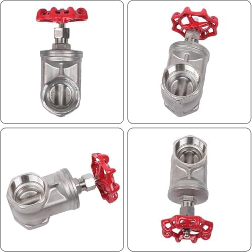 NPT Brass Gate Valve, Stainless Steel Female Threaded Globe Valve, Manual Sluice Valve with Wheel Handle for DN15-DN100, Durable Water Control Valve, Industrial Plumbing Solutions