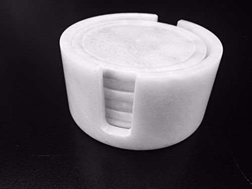 Cafe Marble Coaster Set 6 Pcs Felt Bottom