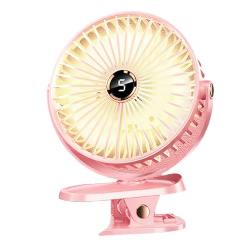 Ventilador de escritorio con clip de 5 velocidades para un flujo de aire potente y silencioso