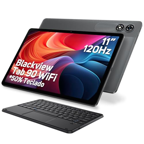 Blackview Android 14 Tablet Tab90Wifi, 12GB RAM 128GB ROM/1TB TF Gaming Tablets 11 Pulgadas, Widevine L1/8200mAh/5G WiFi/8MP+13MP/Face ID/Bluetooth 5.0/2 Altavoces/3.5mm Jack/2024 Octa Core Tablet