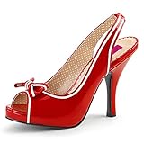  Pink Label Big Size Slingback Pumps Pinup-10 Lack rot Gr. 45
