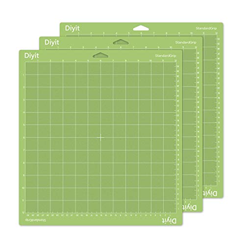Diyit 12x12 Cutting Mat Standard Grip for Cricut Maker/Explore Air 2/Air/One, 3 Pieces Green Cutting Mat for Crafts