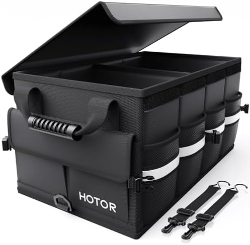 HOTOR Car Trunk Organizer - Foldable Car Storage for SUV, 2 Compa...