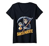 Photo Gallery santa muerte santisima muerte dia de los muertos messicana maglietta con collo a v Photo Gallery santa muerte santisima muerte dia de los muertos messicana maglietta con collo a v