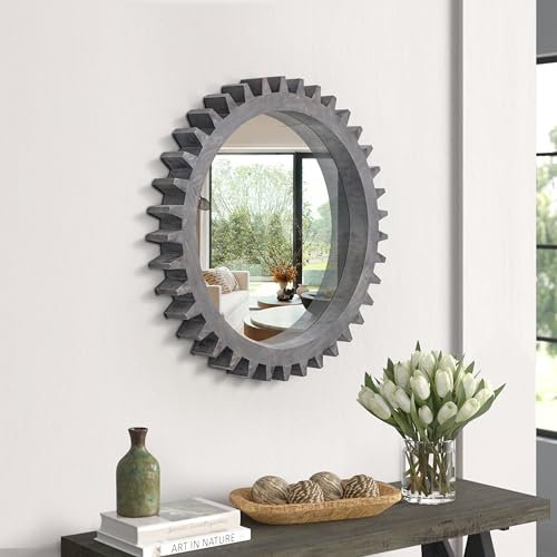 Leamoo 17'' x 17'' Vintage Round Hanging Gear Shape Decorative