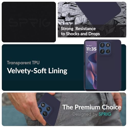 Image of SPRIG Compatible with Moto Edge 60 Stylus Premium SilkTone Back Cover Drop Tested Shock Proof Mobile Case for Men, Women, Boys and Girls with Camera Protection (Midnight Blue)