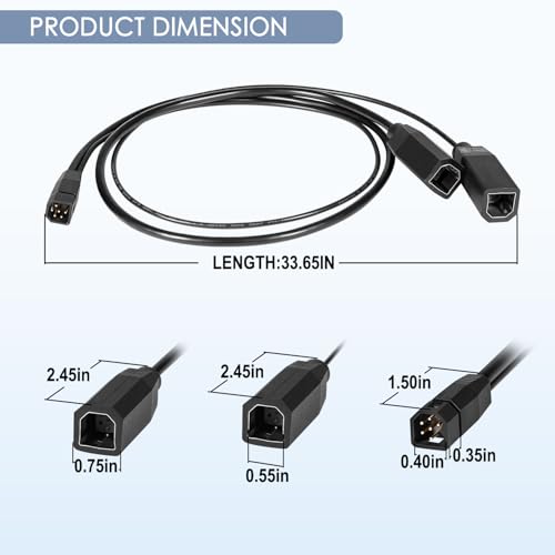Image of 720101-1 9M SIDB Y 9-Pin Side Imaging Dual Beam Splitter Cable Fits for Humminbird for Helix Side Imaging Products & Dual Beam Transducers