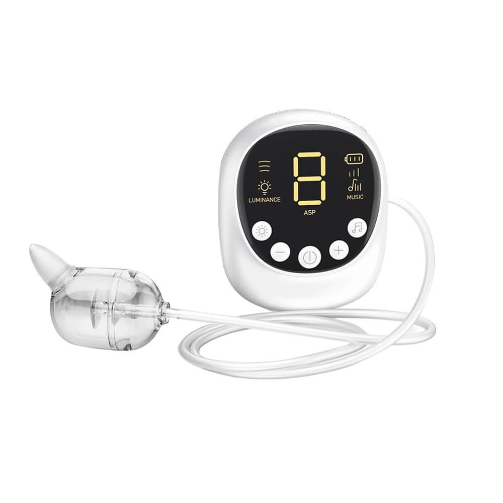 Mingfuxin Adjustable Electric Nasal Aspirator for Newborns, Gentle Baby Nose Mucus Cleaner with Soothing Music & Inbuilt Light, Includes Two Interchangeable Silicone Tips
