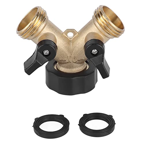Baxnore ガーデンホーススプリッター3/4インチ真鍮Yタイプ散水コネクタディストリビューター耐久性のある高圧屋外屋内使用真鍮ABSプラスチック