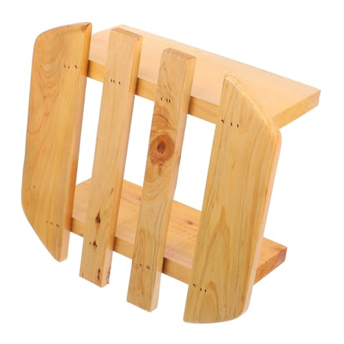 Cabilock Elegant Wooden Bench Foot Rest Stool for Kids Bath Toddler Bathroom Stool Foot Bath Spa