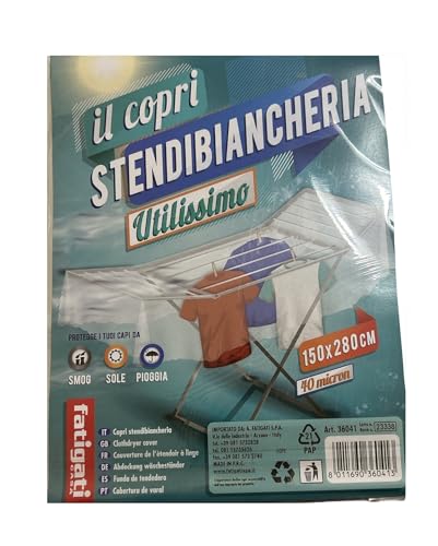 GENERICO Funda protectora impermeable para tendedero, cubierta para ropa, protección contra la lluvia, tendedero, funda para ropa (2 piezas, 150 x 280 cm (40 micras))