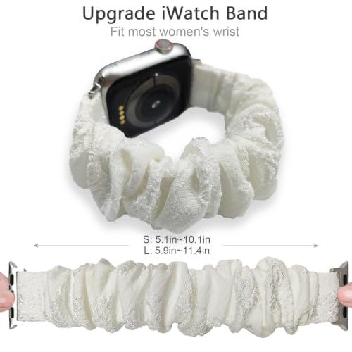 Image of 2 Pack Scrunchie Bands Compatible with Apple Watch Band 38 /40 /41 /42mm,S