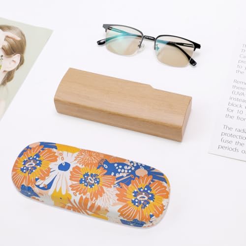 Image of PERFECTSIGHT Hard Shell Eyeglasses Case, PU Leather Protective Glasses Case, Cute Eyeglass Case for Women Men Girls