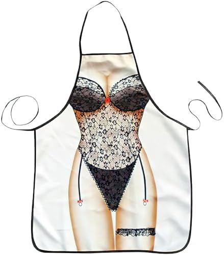 HAKSEN Funny Aprons for Men, Gag Grilling Apron for Men Women Kitchen Cooking Outdoor Party Barbecue