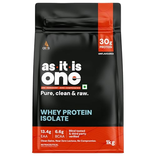 Image of AS-IT-IS ONE Whey Protein Isolate - 1kg Unflavoured, 30g Protein per Serve. Pure, Clean & Raw, No Amino Spiking
