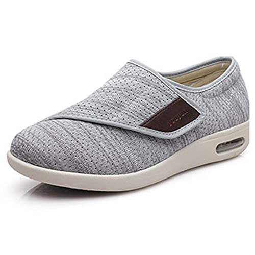 XRDSHY Diabetiker Schuhe Herren Damen Mit Klettverschluss Extra Breit Schuhe Für Geschwollene Füße, Leicht Gesundheits Schuhe Senioren Schuhe, rutschfest Und Bequem,F-38EU/Lable40 Cover