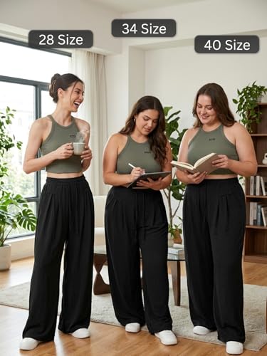 Image of GRECIILOOKS High Waist Polycotton Trousers for Women - Flared Parachute Pants with Side Pockets | Casual Travel Cargo Pants (Available in Plus Size and Value Pack)
