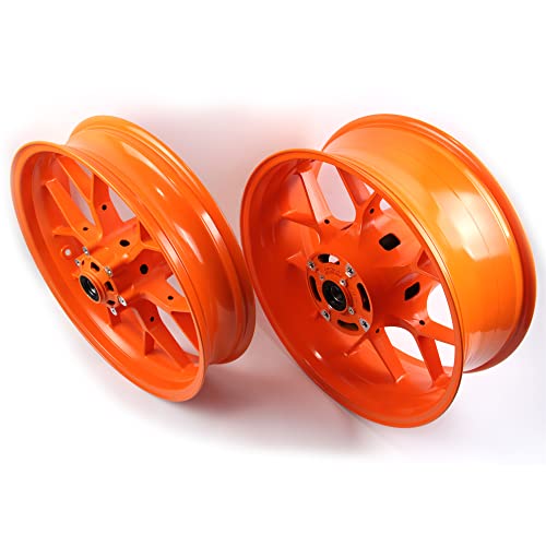 ArashiMoto - Arashi Front Rear Wheel Rims for Honda CBR1000RR 2008-2016, Motorcycle Replacement Accessories Parts Repsol Orange