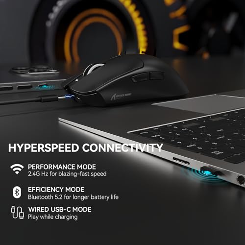 Image of ATTACK SHARK X1 Superlight Wireless Gaming Mouse with RGB Magnetic Charging Dock, BT /2.4G Wireless /Wired Gaming Mouse, PAW3395PRO Gaming Sensor, 40000DPI, 53g Office Mice for PC /Mac /Win /Xbox (Black)