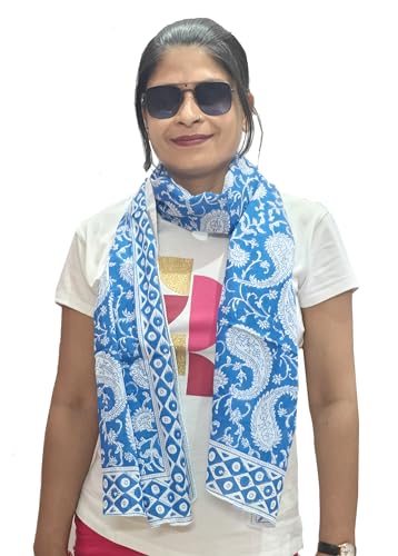 Rastogi Handicrafts Scarfs For Women 100% Pure Cotton Design Hand...