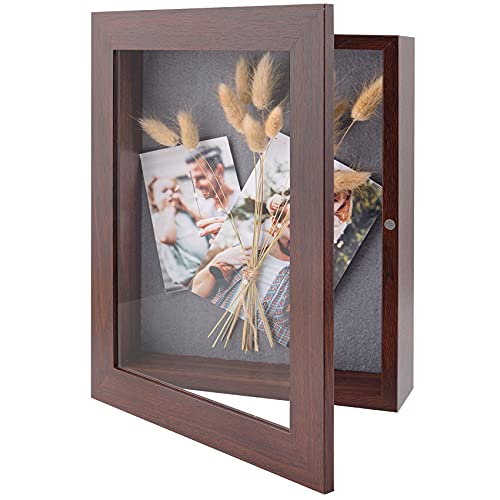 Golden State Art 8x10.5 Brown Shadow Box Frame 2-inch Depth