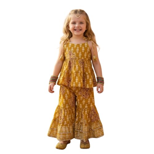 Ensemble Sharara fille coton imprimé A.T.U.N. résout les vêtements qui glissent